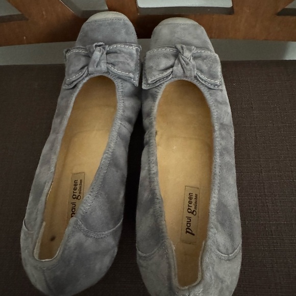 Paul Green sky blue suede wedges with bow tie 5.5 - Picture 12 of 12